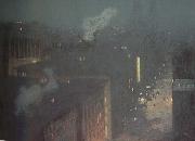 julian alden weir The Bridge:Nocturn (mk43) oil painting